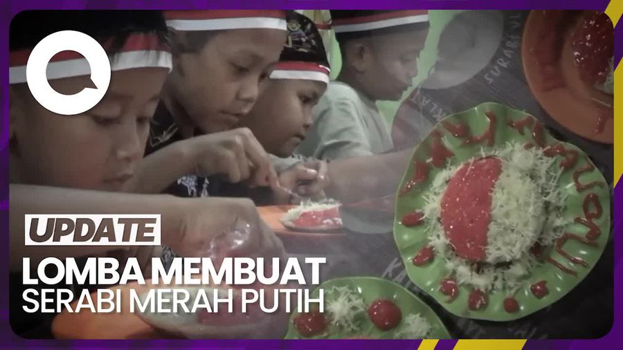Serunya Anak-anak Ikuti Lomba Membuat Serabi Merah Putih