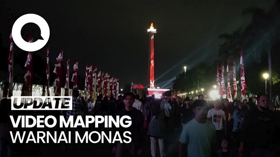 Video Mapping Kemerdekaan Indonesia Warnai Monas Malam ini