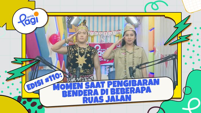 Momen Saat Pengibaran Bendera Di Beberapa Ruas Jalan