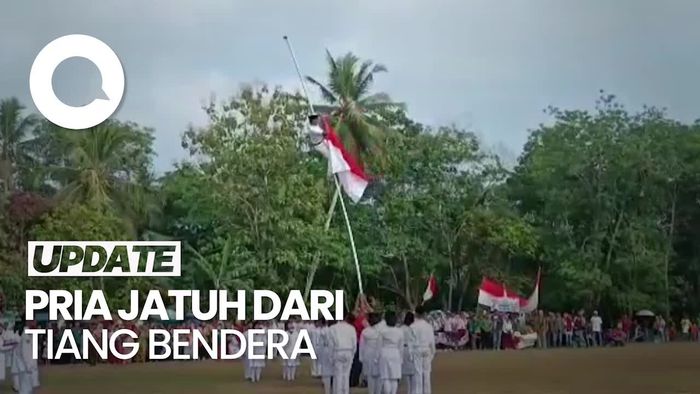 Detik-detik Pria di Lampung Jatuh dari Tiang saat Perbaiki Bendera Nyangkut