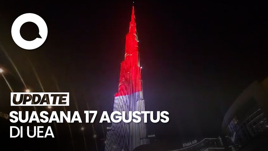 Penampakan Merah Putih Mejeng di Burj Khalifa saat HUT ke-78 RI