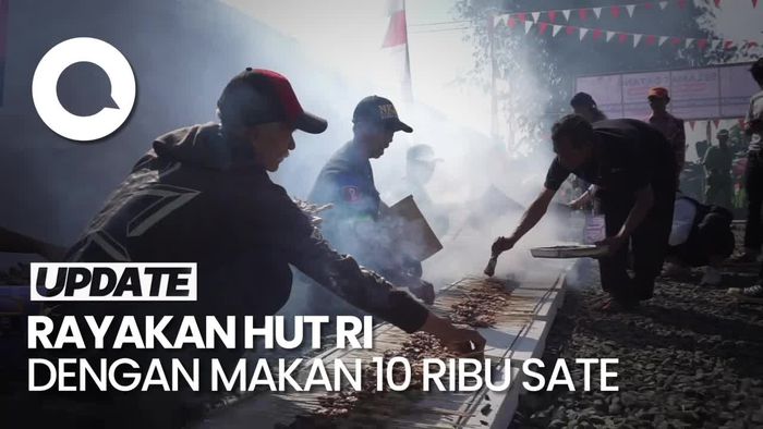 Pesta Rakyat! Makan 10 Ribu Tusuk Sate Rayakan HUT ke-78 RI