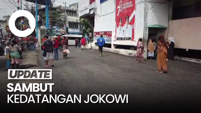 Jalanan Sekitar Pasar di Medan Diaspal Jelang Kedatangan Jokowi