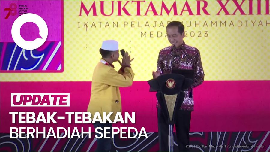 Kuis ala Jokowi di Muktamar IPM Tanya soal Rambut Putih hingga Hijau