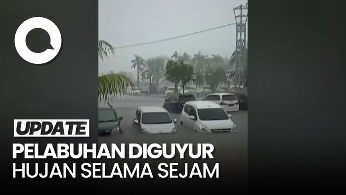 Penampakan Parkiran Pelabuhan Sekupang Banjir, Mobil-mobil Terendam