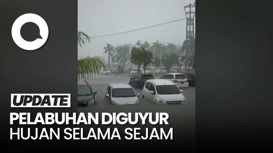 Penampakan Parkiran Pelabuhan Sekupang Banjir, Mobil-mobil Terendam
