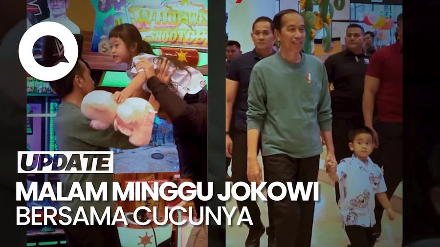 Tingkah Gemas Nahyan Main Tembak-tembakan Bareng Jokowi