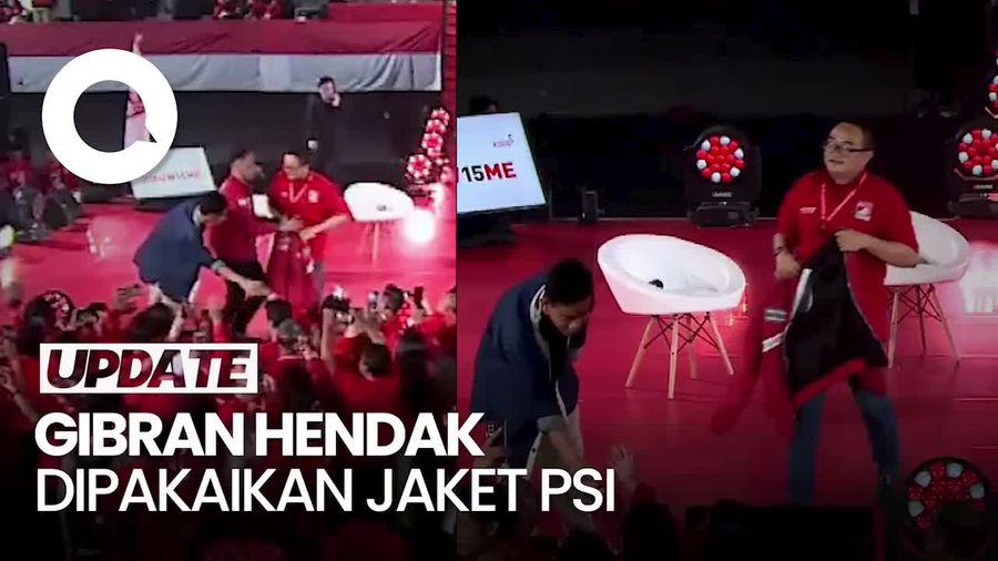 Detik-detik Giring Halau Kader yang akan Pakaikan Jaket PSI ke Gibran