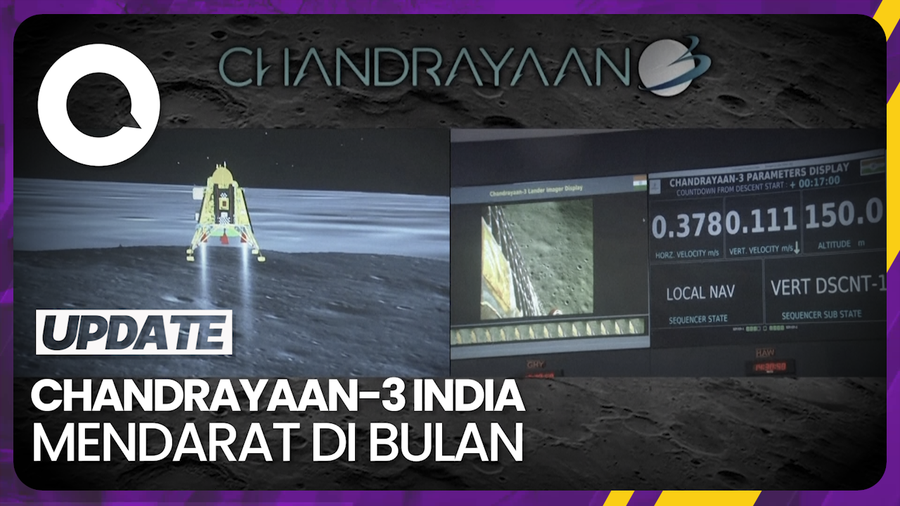 Detik-detik Chandrayaan-3 India Mendarat di Bulan