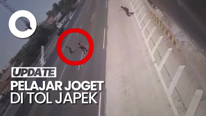 Heboh, Pelajar SD di Karawang Joget di Tengah Tol Japek
