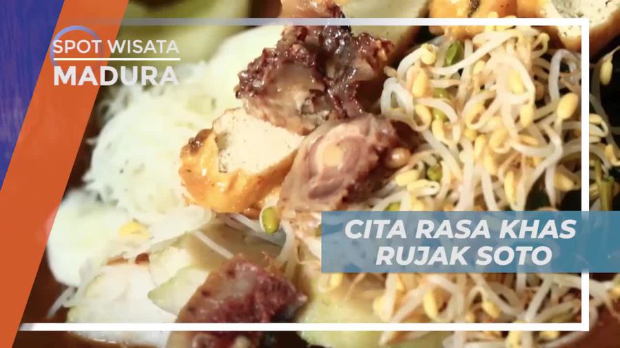 Menikmati Rujak Soto, Kombinasi Kangkung Rebus dan Aneka Sayuran, Madura