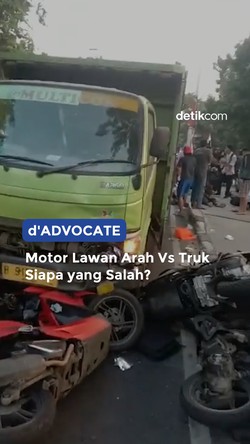 Motor Lawan Arah Vs Truk, Siapa yang Salah?
