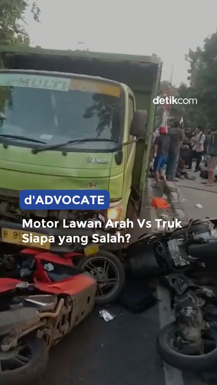 Motor Lawan Arah Vs Truk, Siapa yang Salah?