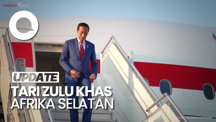 Jokowi Disambut Tari Zulu saat Tiba di Afrika Selatan