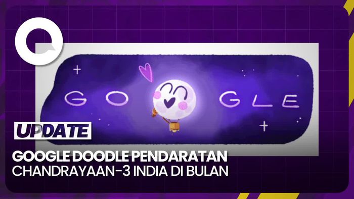 Animasi Google Doodle Rayakan Pendaratan Chandrayaan-3 India di Bulan