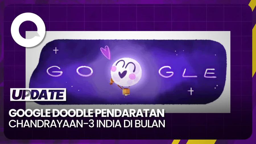 Animasi Google Doodle Rayakan Pendaratan Chandrayaan-3 India di Bulan