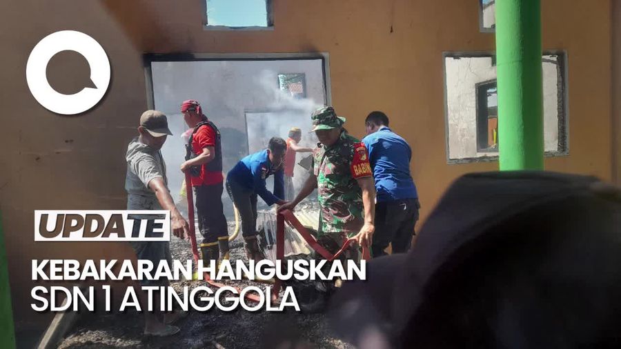 Kebakaran Hanguskan Ruang Perpustakaan SDN 1 Atinggola Gorontalo