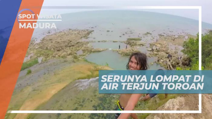 Tantangan Seru Lompat ke Air Terjun Toroan Madura