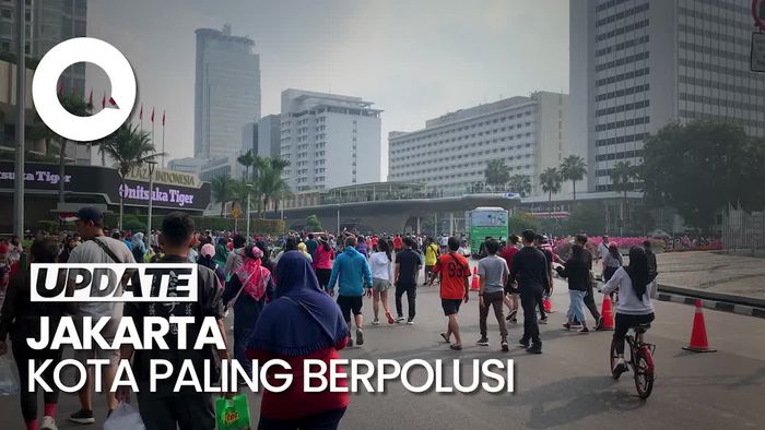 Jakarta Kota Paling Berpolusi, CFD Bundaran HI Tetap Ramai