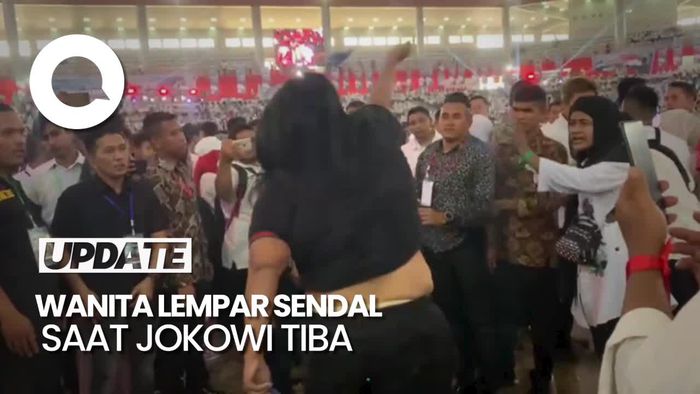 Detik-detik Wanita Lempar Sandal-Berteriak saat Jokowi ke Acara Bobby