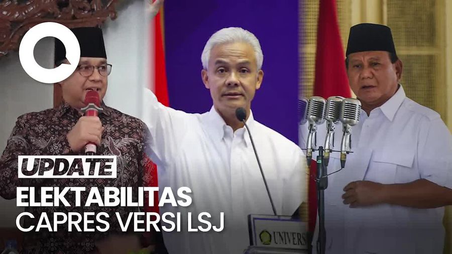 Survei LSJ: Prabowo 40,8%, Ganjar 33,1% dan Anies 20,9%