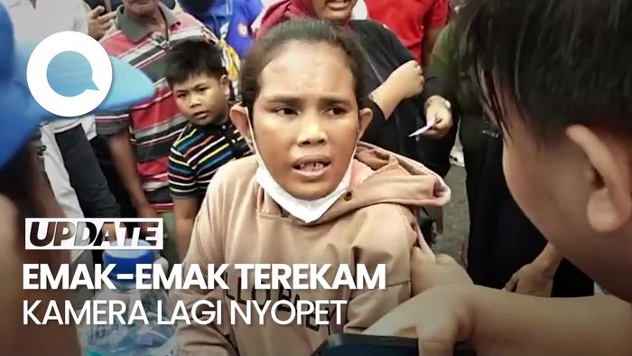 Emak-emak di Jambi Keciduk Nyopet, Menangis Usai Berompi Oranye