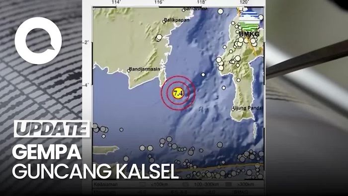 Kalsel Diguncang Gempa M 7,4 , Terasa Hingga Denpasar dan Bantul