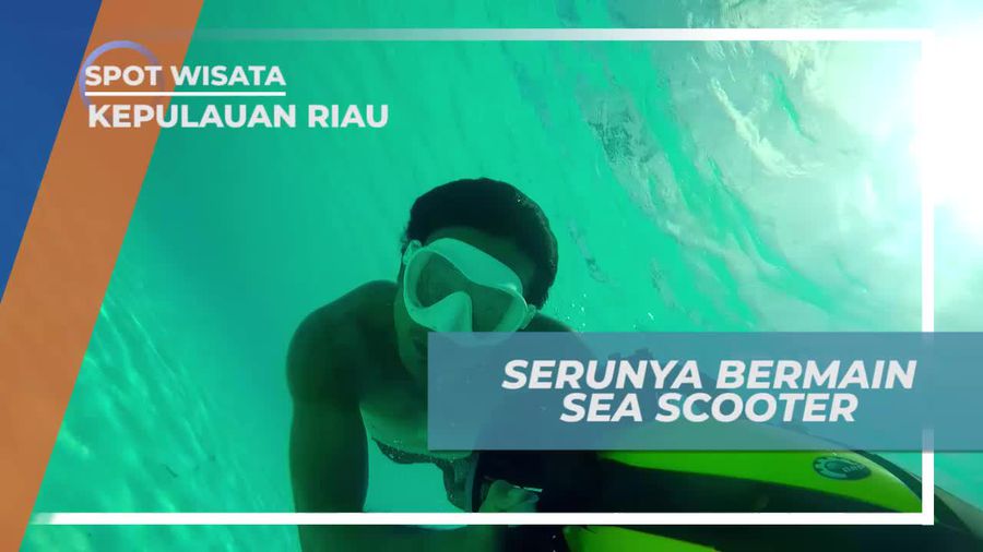 Berenang Menggunakan Sea Scooter di Treasure Bay Kepulauan Riau