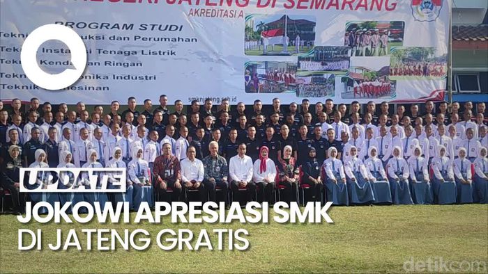 Jokowi Puji Ganjar Bangun SMK Gratis, Ingin Diperluas di Provinsi Lain