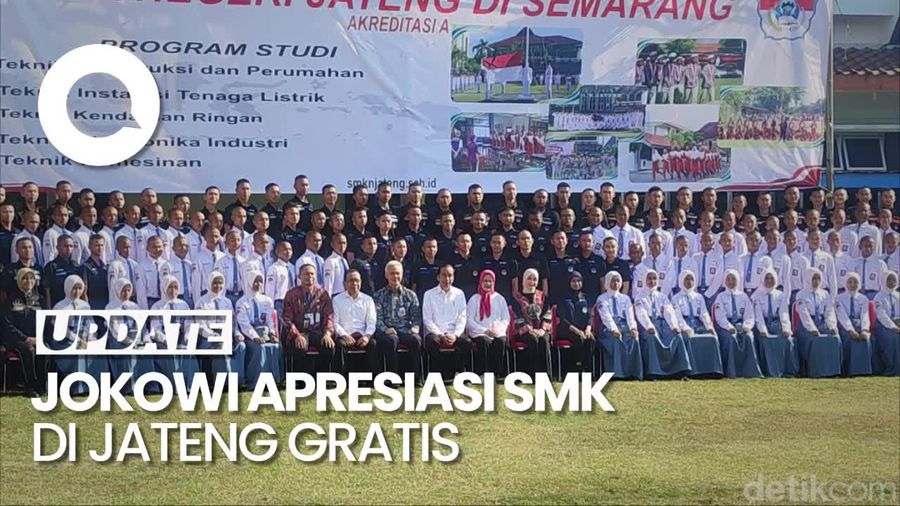 Jokowi Puji Ganjar Bangun SMK Gratis, Ingin Diperluas di Provinsi Lain