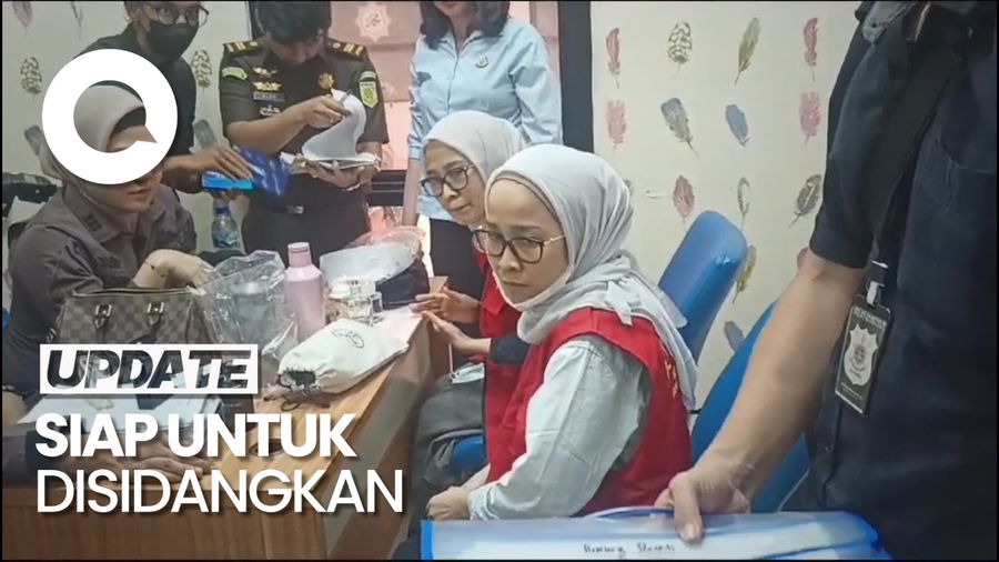 Penampakan Si Kembar Rihana-Rihani saat Tiba di Kejari Tangsel
