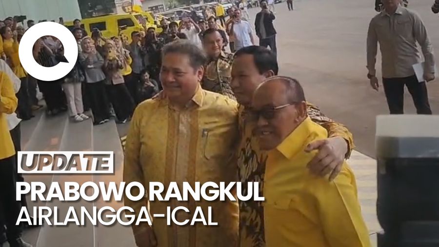 Prabowo Tiba di DPP Golkar, Rangkul Airlangga & Lihat Kuda