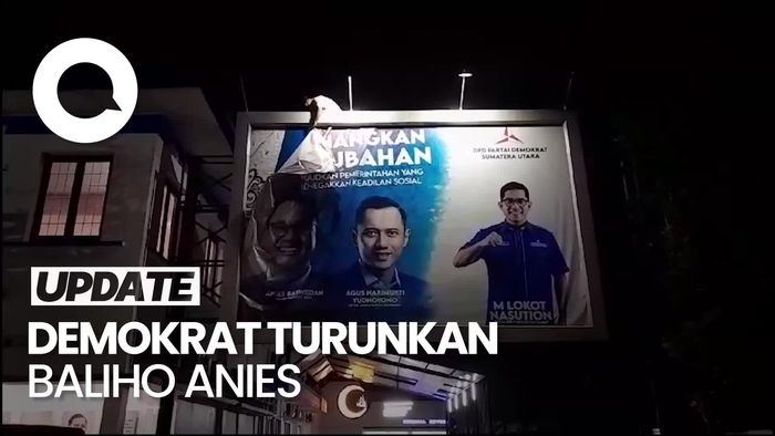 Baliho Anies di Kantor DPD Demokrat Sumut Diturunkan