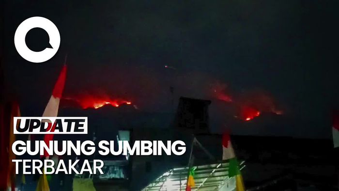 Penampakan Gunung Sumbing Terbakar, 44 Pendaki Dievakuasi!