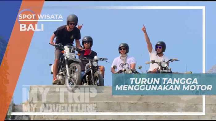Naik Motor Menuruni Tangga, Tantangan Seru di Pantai Nyanyi Bali