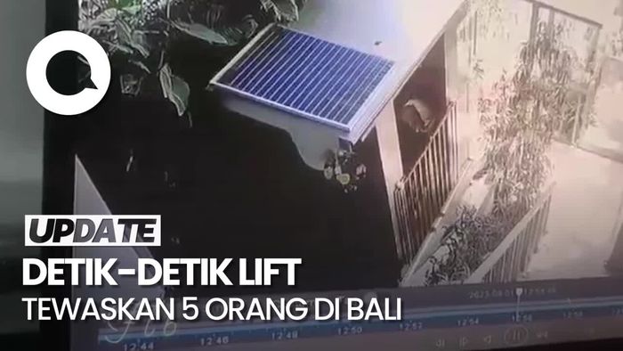 Rekaman CCTV Detik-detik Lift Maut Terjun Bebas Tewaskan 5 Orang di Ubud