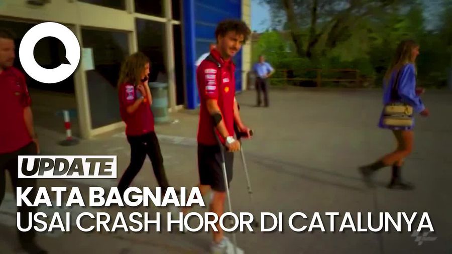 Bagnaia Pakai Kruk Usai Kaki Terlindas: Aku Beruntung Hari Ini