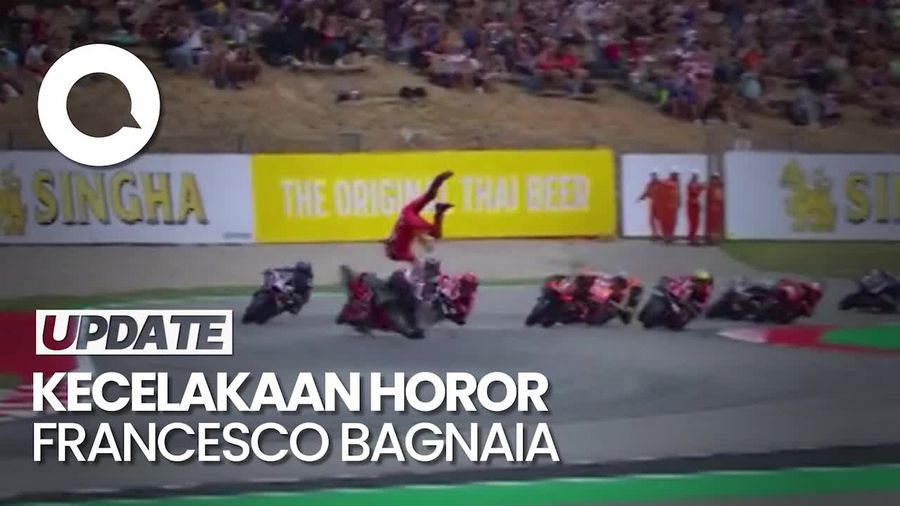 Detik-detik Bagnaia Terpelanting-Kaki Terlindas Binder di MotoGP Catalunya