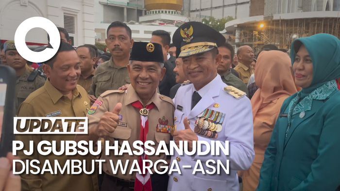Momen Pj Gubsu Hassanudin Tiba di Kantor Gubernur Sumatra Utara