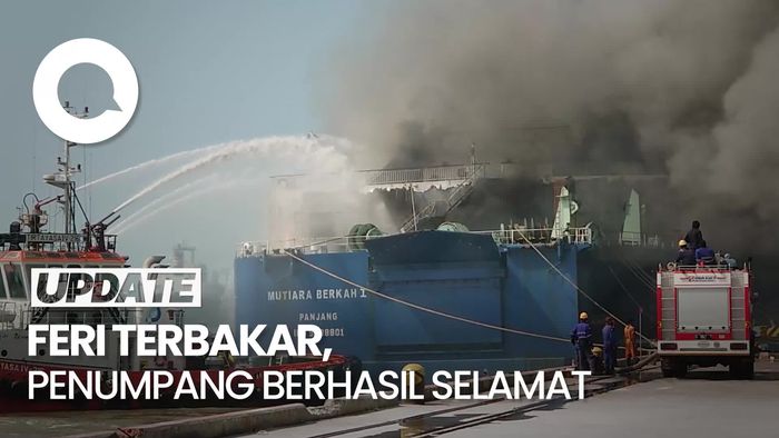 Kapal Feri Terbakar di Merak, 5 Orang Dilarikan ke RS gegara Sesak Napas