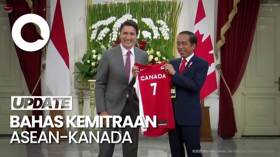 Momen Jokowi Terima Kunjungan PM Kanada Justin Trudeau di Istana