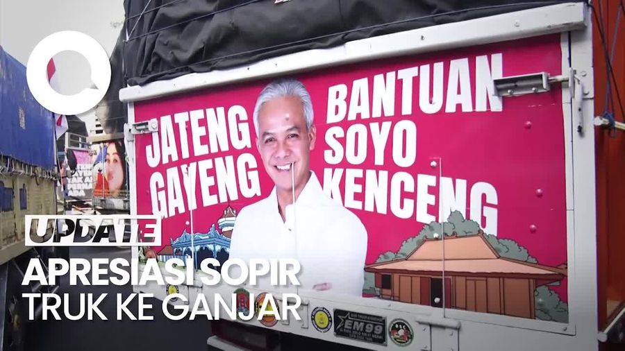 Purnatugas, Wajah Ganjar Muncul di Sejumlah Bokong Truk