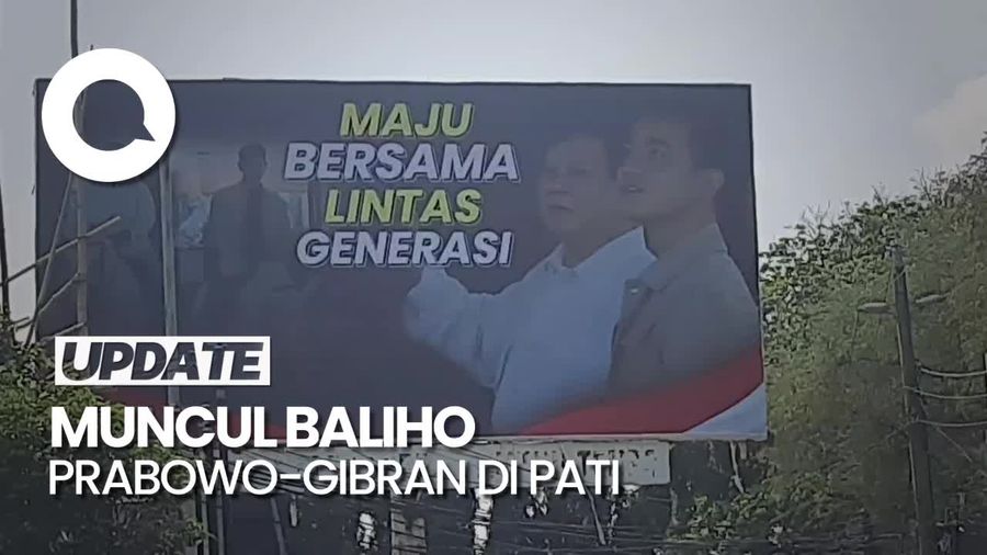 Baliho Prabowo-Gibran Maju Bersama Lintas Generasi Muncul di Pati