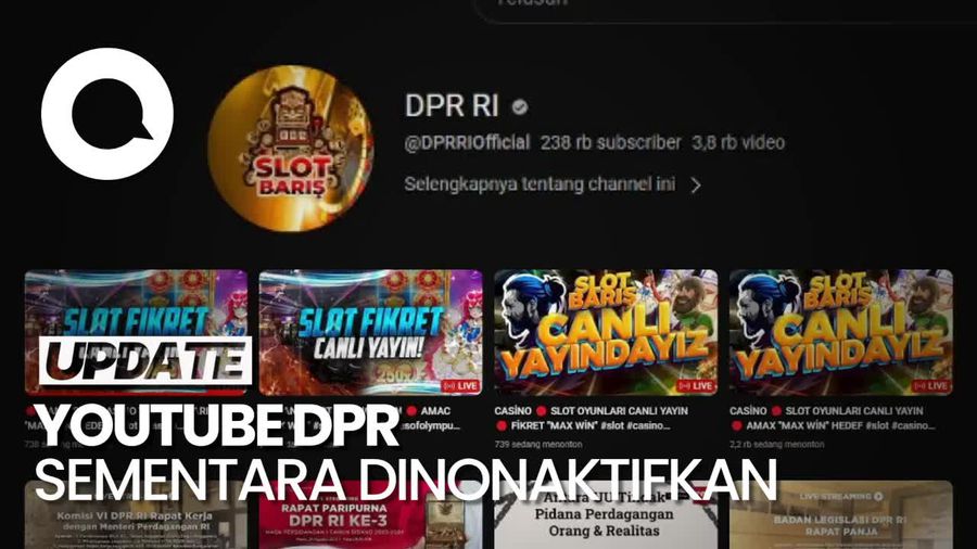 Kronologi Peretasan Akun YouTube DPR yang Tayangkan Live Judi Online