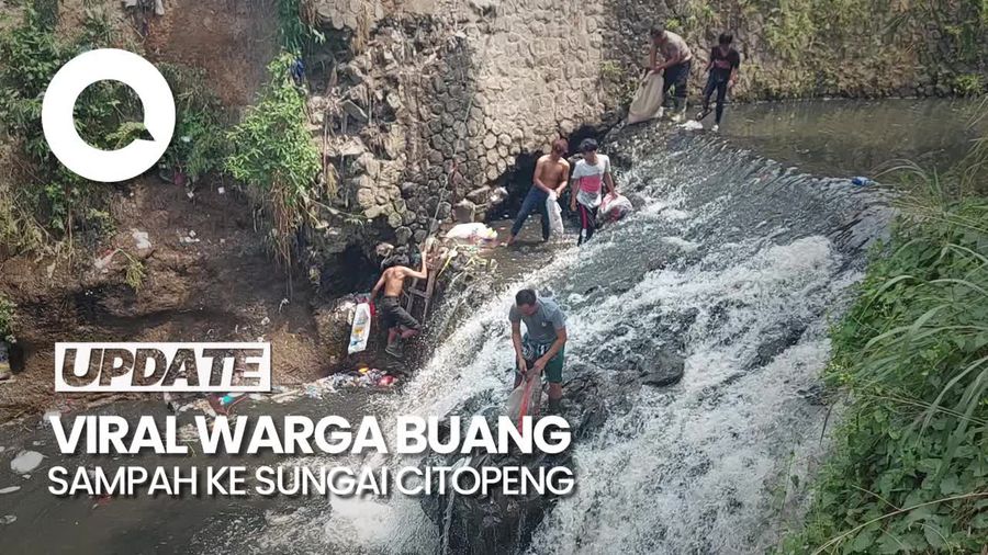 Gotong Royong Warga Bersihkan Sungai Citopeng Usai Viral Aksi Buang Sampah