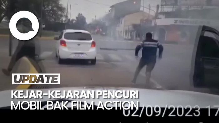 Bak Film! Aksi Pengejaran Pencuri Mobil di Argentina Berujung Kecelakaan