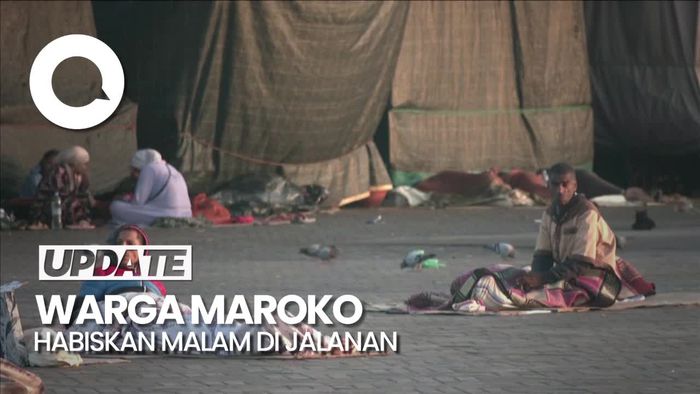 Momen Warga Maroko Tidur di Jalanan, Waspada Akan Gempa Susulan