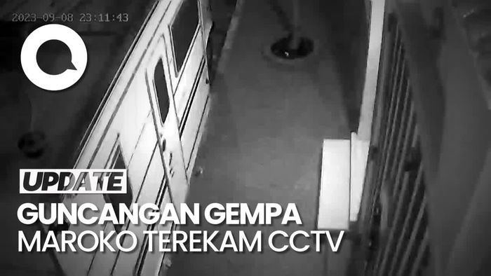 Dahsyatnya Guncangan Gempa Maroko Terekam Kamera CCTV