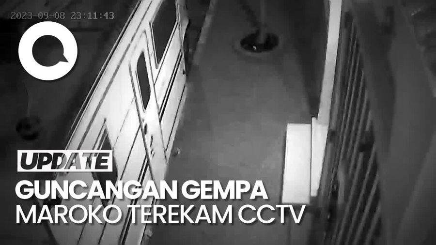 Dahsyatnya Guncangan Gempa Maroko Terekam Kamera CCTV