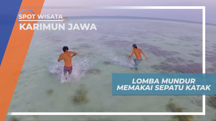 Adu Cepat Lari Mundur Pakai Sepatu Katak Menuju Pantai, Karimun Jawa